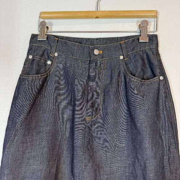 KENZO Denim Tulle Midi Skirt with Mesh Details Y2K Designer 4 - Picture 4 of 14
